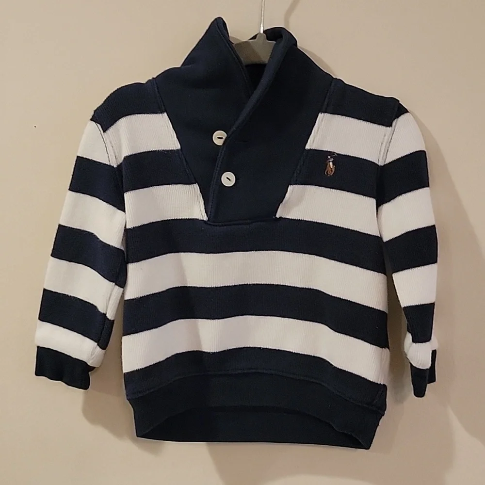 Polo Ralph Lauren sweater size 12m navy and white stripe